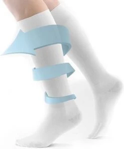 Merkloos Duopack Compressiekousen / Steunkousen - Elastische Hardloop / Sport / Vliegtuig Compressie Sokken - Running Travel Sock - Reissokken / Reis Kousen - Heren/Dames - Wit -Merkloos Verkoop 1001x1200 1