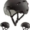 GOOFF® PILOT 3 In 1 Snorscooterhelm Met Afneembaar Vizier - Matzwart - Lichtgewicht Snorfiets Helm - NTA Gecertificeerd Speed Pedelec Helm - Geschikt Voor Blauw Kenteken Snorscooter En Snorfiets - Maat M - Voor Vrouwen En Mannen