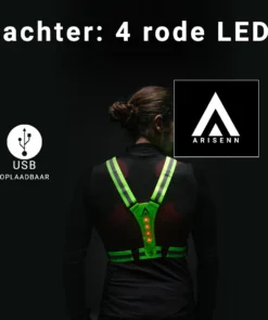 ARISENN® 3D LED Hardloop Verlichting OPLAADBAAR - Led Harnas - - INCL. Hersluitbare Zipper Bag - Led Vest - Wit Licht Voor & Rood Licht Achter - Hardloop Led Verlichting - Reflecterend Hardloop Vest - Hardlopen - Sport Verlichting - Oplaadbaar -Merkloos Verkoop 1004x1200