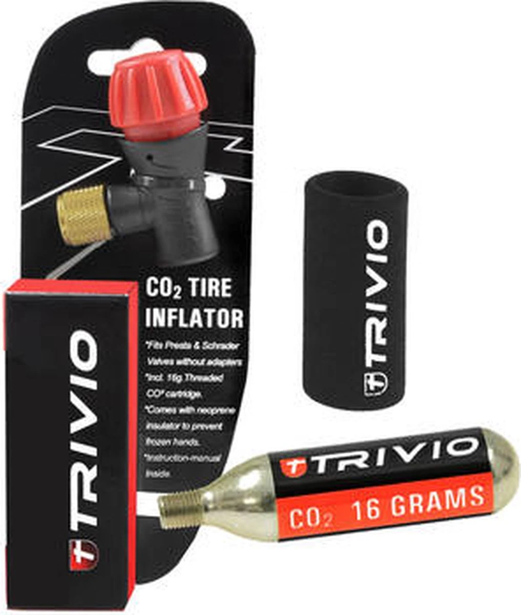Trivio - CO2 Adapter + CO2 Patroon 16 Gram + Neoprene Huls 2 Trivio - CO2 Adapter + CO2 Patroon 16 Gram + Neoprene Huls - Afbeelding 2