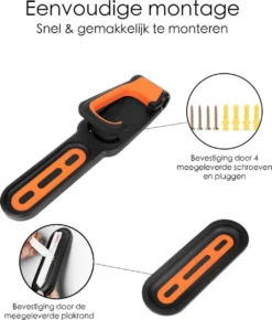 Fiets Ophangbeugel - Zwart / Oranje - Cycling WallMount - Muurhouder Fiets - Muurbeugel Wandhouder Wandbeugel - Muurbevestiging Ophangsysteem - Muur Houder Fietsbeugel Fietshaak -Merkloos Verkoop 1023x1200 4