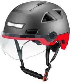Vito E-Light Speed Pedelec Helm Met Vizier Zwart Rood S/M 55/58cm | Snorfiets Helm Snorscooter | Geschikt Voor Helmplicht