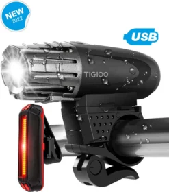 TIGIOO Fietslamp - Fietslampjes Set Koplamp - Fietslamp Voorlicht & Achterlicht USB Oplaadbaar