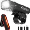 SWILIX ® - Fietsverlichting Set - Oplaadbare USB Led Fietslamp - Voor En Achter - Waterdicht - 4 Lichtstanden - Zwart