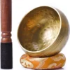 Tibetaanse Klankschaal Set | Meditatie Schaal Met Aanstrijkhout & Kussen | Singing Bowl | Klank Schaal | Yoga, Chakra | Oranje - 8 Cm