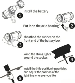 BOTC Wielverlichting Fiets - 20 Holders - Spaakverlichting LED - Lichtsnoer Fietswiel - Fiets Wiel Licht - 20 Leds - 220CM - Roze -Merkloos Verkoop 1084x1200 3