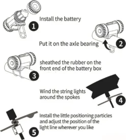 BOTC Wielverlichting Fiets - 20 Holders - Spaakverlichting LED - Lichtsnoer Fietswiel - 20 Leds - 220CM - Kleurrijk -Merkloos Verkoop 1084x1200 4