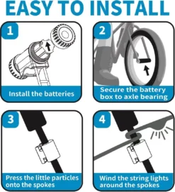 BOTC Wielverlichting Fiets - 20 Holders - Spaakverlichting LED - Lichtsnoer Fietswiel - 20 Leds -220CM - Groen -Merkloos Verkoop 1092x1200 6
