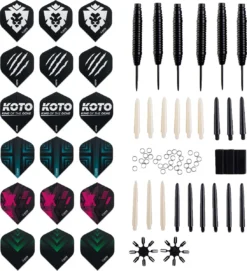 2 KOTO Black Brass Darts + 90 Accessoires - Dartpijlen - Steeltips - Zwart -Merkloos Verkoop 1094x1200 8