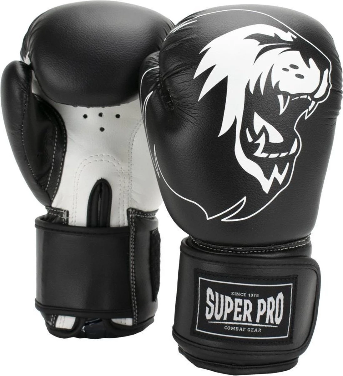 Super Pro Combat Gear Talent (kick)bokshandschoenen Zwart/Wit 4oz 1 Super Pro Combat Gear Talent (kick)bokshandschoenen Zwart/Wit 4oz