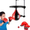 Zoluko Boksbal Met Deurhanger Voor Kinderen - Inclusief Display Met Timer & Telfunctie - Inclusief Bokshandschoenen - Verstelbaar In Hoogte - Voor Binnen En Buiten - Boksen - Speedball - Bokstrainer - Reflexbal - Zwart/Rood