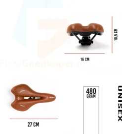 Voltano Sport Trekking Fietszadel - Comfortabel Gel Zadel - Met Uitsparing - Inclusief Zadelstrop - 100% Waterdicht - Unisex - Bruin -Merkloos Verkoop 1099x1200 7