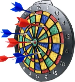 Merkloos Softtip Dartbord 30CM - Met 6 Dart Pijlen - Speelgoed Dart - Darten/darts - Dartborden Voor Kinderen En Volwassenen