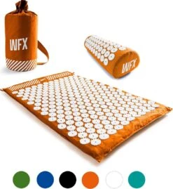 #DoYourYoga - Yogaset - Yogamat Van Jute/PVC 183x61x0,5cm (oranje) - Yogariem/yogabelt - Kurken Yogablok - Oranje