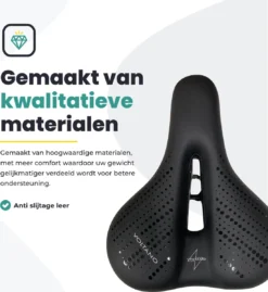 Voltano Dames Fietszadel - Zwart - Uitsparing - Waterdicht - Elastomeer Vering - Gratis Zadelstrop -Merkloos Verkoop 1100x1200 6