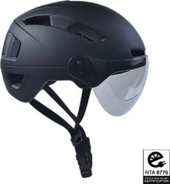 Lightyourbike ROADSTER ® Speed Pedelec Helm Met Vizier & Verlichting - NTA 8776 - Helm Snorscooter - Helm Speed Pedelec - Zwart