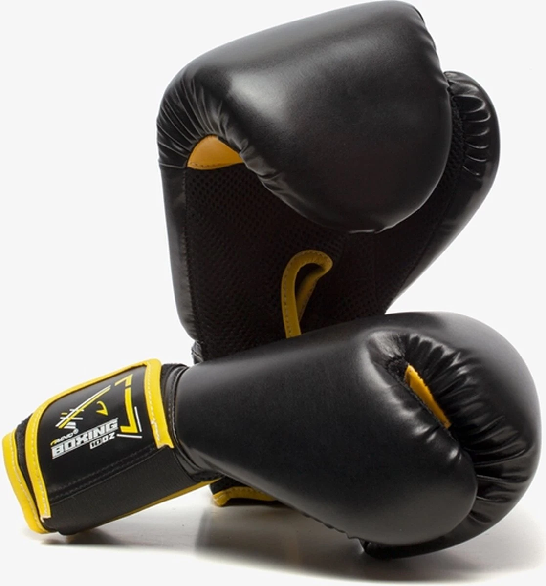 Avento Bokshandschoenen PU - 10 Oz - Zwart/Geel 15 Avento Bokshandschoenen PU - 10 Oz - Zwart/Geel - Afbeelding 15