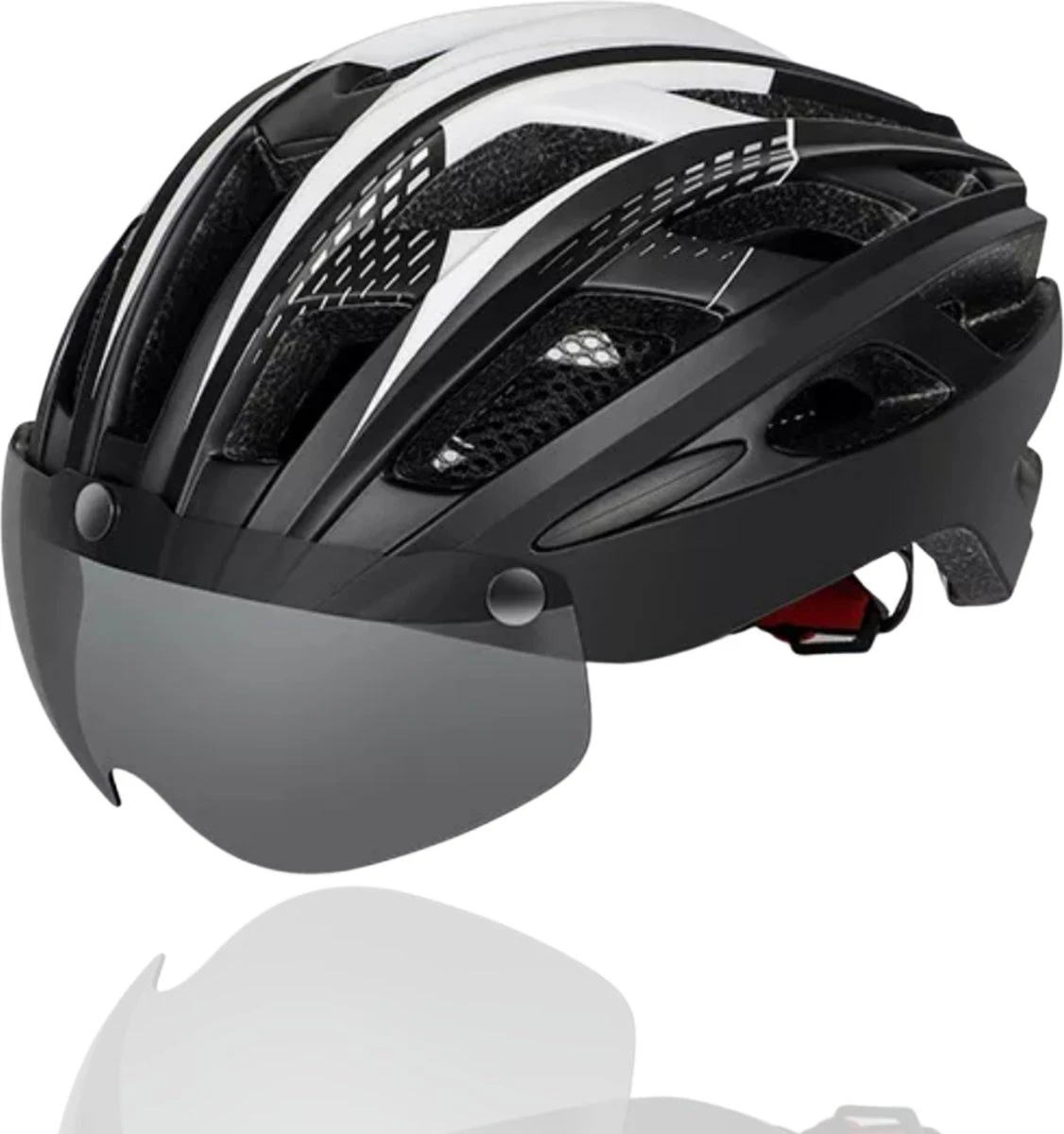 Rebela | Fietshelm | Helm | Hoofdbescherming | Sport Lights Matt Zwart- Wit | Heren-Dames | Medium 54/62cm 1 Rebela | Fietshelm | Helm | Hoofdbescherming | Sport Lights Matt Zwart- Wit | Heren-Dames | Medium 54/62cm