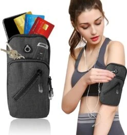 Rits Outdoor Sport Running Arm Band Pols Tas Telefoon Case Gym Op Hand LB701 Portemonnee Houder Armband Pocket Voor IPhone 13 12 11 Pro Max Mini / Samsung / Smartphones Tot 7.2 Inch - Kan Dragen Sleutel, Pasjes, Geld En Headset