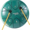 SoundsGood® Steel Tongue Drum - Handpan - 15 Cm - 8 Tongen - Klankschaal Incl. Beschermtas & Songbook - Steel Tongue Drum - Groen