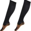 MYVCARE+ Compressiesokken - Maat 36/40 - Koper Geweven - Pij Verlichtend - Zwart - S/M - 2 Paar - Tegen Zwelling