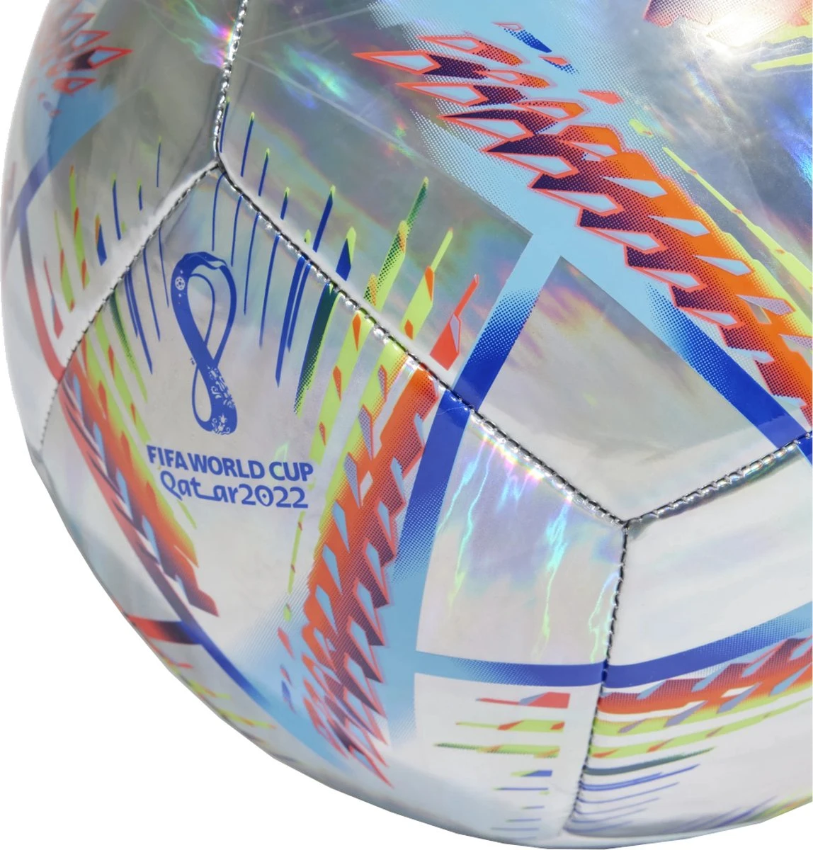 Adidas Al Rihla Training Hologram Foil Ball H57799, Unisex, Zilver, Bal Naar Voetbal, Maat: 4 3 Adidas Al Rihla Training Hologram Foil Ball H57799, Unisex, Zilver, Bal Naar Voetbal, Maat: 4 - Afbeelding 3