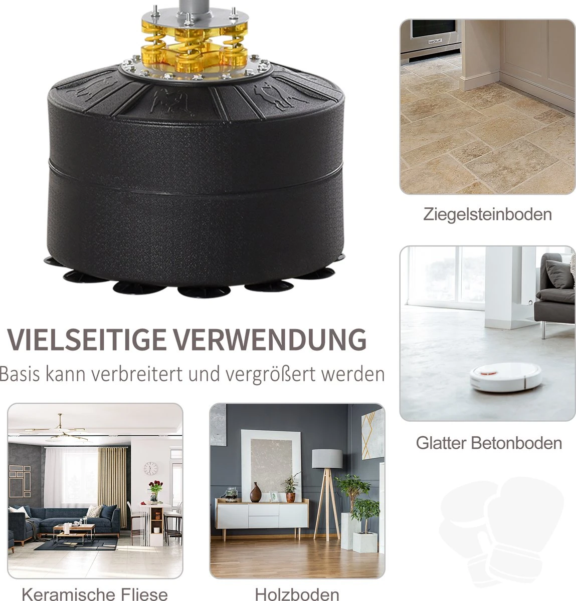 HOMCOM Bokszak Veersockel Vrijstaand Bokstraining Volwassenen Zwart A91-122 4 HOMCOM Bokszak Veersockel Vrijstaand Bokstraining Volwassenen Zwart A91-122 - Afbeelding 4