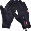 Fietshandschoenen Winter - Handschoenen - Sport Handschoenen Met Rits - Touchscreen Telefoon - Anti Slip Gloves - Heren / Dames - Maat XXL - Zwart - Cadeautje