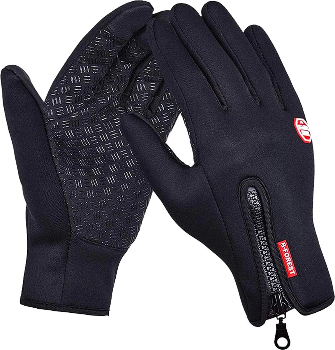Fietshandschoenen Winter - Handschoenen - Sport Handschoenen Met Rits - Touchscreen Telefoon - Anti Slip Gloves - Heren / Dames - Maat XXL - Zwart - Cadeautje 1 Fietshandschoenen Winter - Handschoenen - Sport Handschoenen Met Rits - Touchscreen Telefoon - Anti Slip Gloves - Heren / Dames - Maat XXL - Zwart - Cadeautje