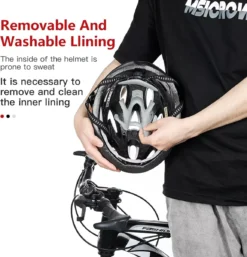 Zacro Fietshelm - Met Bril En Waarschuwingslampje - Nacht Veiligheidshelmen Fietshelm - Voor Volwassenen, MTB, Stadsfietsen - Wit En Zwart -Merkloos Verkoop 1154x1200 1