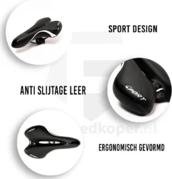 Voltano Sport Fietszadel Iclusief Zadelstrop – Gel Trekking Zadel – Met Uitsparing – Unisex - Zwart -Merkloos Verkoop 1154x1200 10