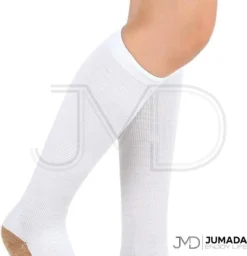 Merkloos Jumada's Steunkousen / Compressiekousen - Elastische Hardloop / Sport / Vliegtuig Compressie Sokken - Reissokken / Reis Kousen - Running Travel Socks - Heren / Dames - Set Van 1 Paar - Steunkousen Kopergeweven - Maten L/XL - Wit/Bruin -Merkloos Verkoop 1156x1200 2