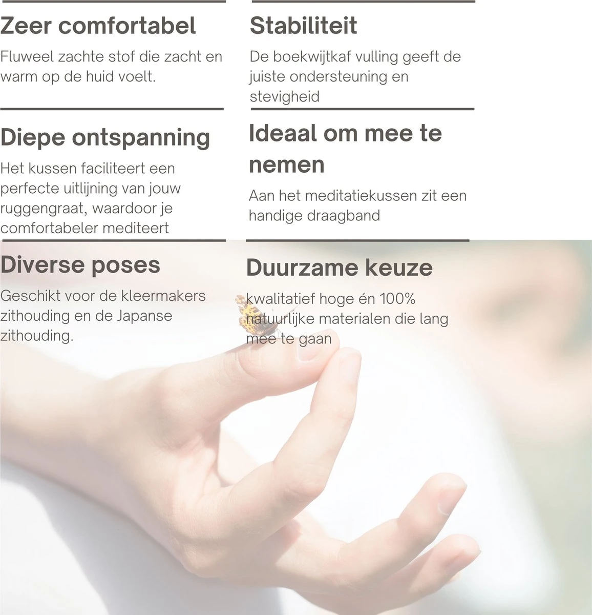Meditatiekussen | Yoga Kussen | Boekweit | Paars 8 Meditatiekussen | Yoga Kussen | Boekweit | Paars - Afbeelding 8