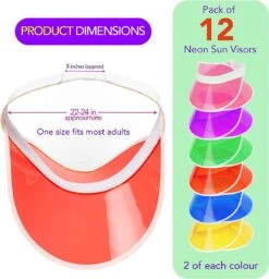 Merkloos BRAMBLE 12 Stuks Jaren 80 Retro Zonnekleppen Dames - Neonkleuren -Merkloos Verkoop 1158x1200 4
