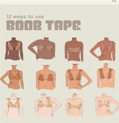 ICONIC Boob Tape Met 3 Sets Silk Nipple Covers - 7,5 Cm Breed - Extra Brede Boobtape - Covering Fashion Tape - Tepelplakkers - Tepelcovers - Fashion Tape - Plak BH Push Up - 5 Meter -Boobtape -Merkloos Verkoop 1161x1200