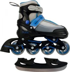 Amigo Slide - Schaatsen Voor Meisjes - Inlineskates Maat 34-37 - Zwart/Blauw