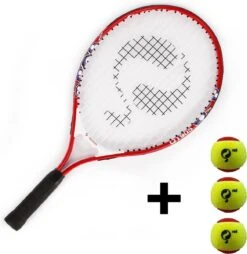Quick Q1905 Tennisracket JR 21" - Stage 3 Rood - Incl. 3 Tennisballen