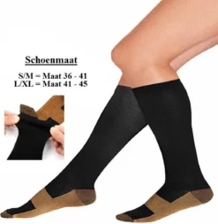 3 Paar Compressiekousen Met Koperweefsel Tegen Vermoeide Benen - Sport Sokken – Steunkousen – Unisex – Reissokken - Werksokken Maat 41-45 L/XL -Merkloos Verkoop 1172x1200 5