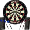 RYER Hurricane Dartbord - Eersteklas Sisal - Met 6 Darts En Leren Tasjes