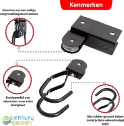 Century Goods Fietslift - Fietstakel - Fiets Ophangsysteem - Met Valbeveiliging | 60 Kg Draagkracht -Merkloos Verkoop 1185x1200 6