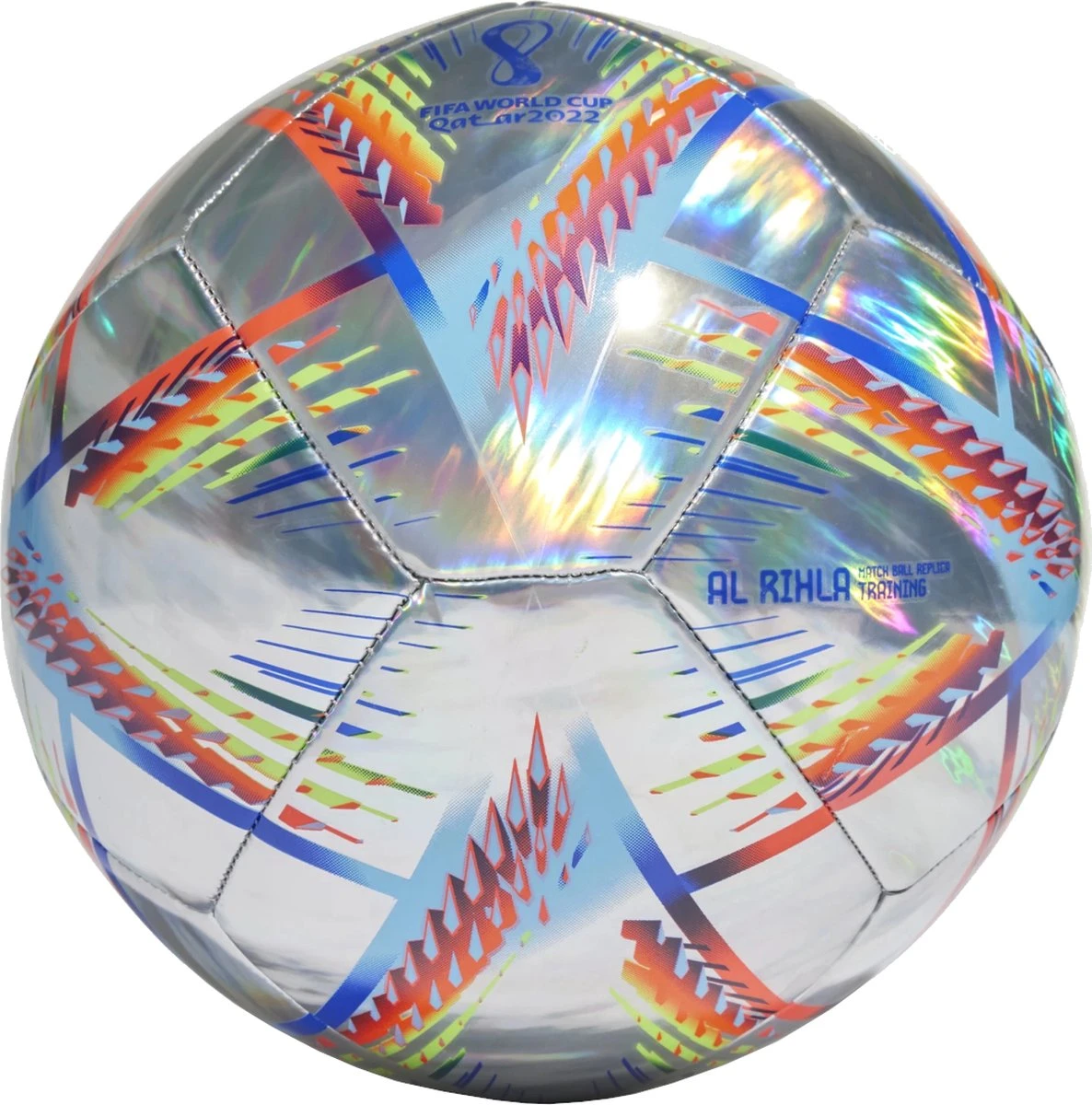 Adidas Al Rihla Training Hologram Foil Ball H57799, Unisex, Zilver, Bal Naar Voetbal, Maat: 4 2 Adidas Al Rihla Training Hologram Foil Ball H57799, Unisex, Zilver, Bal Naar Voetbal, Maat: 4 - Afbeelding 2