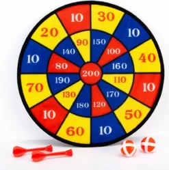 Basic Klittenband Dartbord + 2 Darts En 2 Balletjes