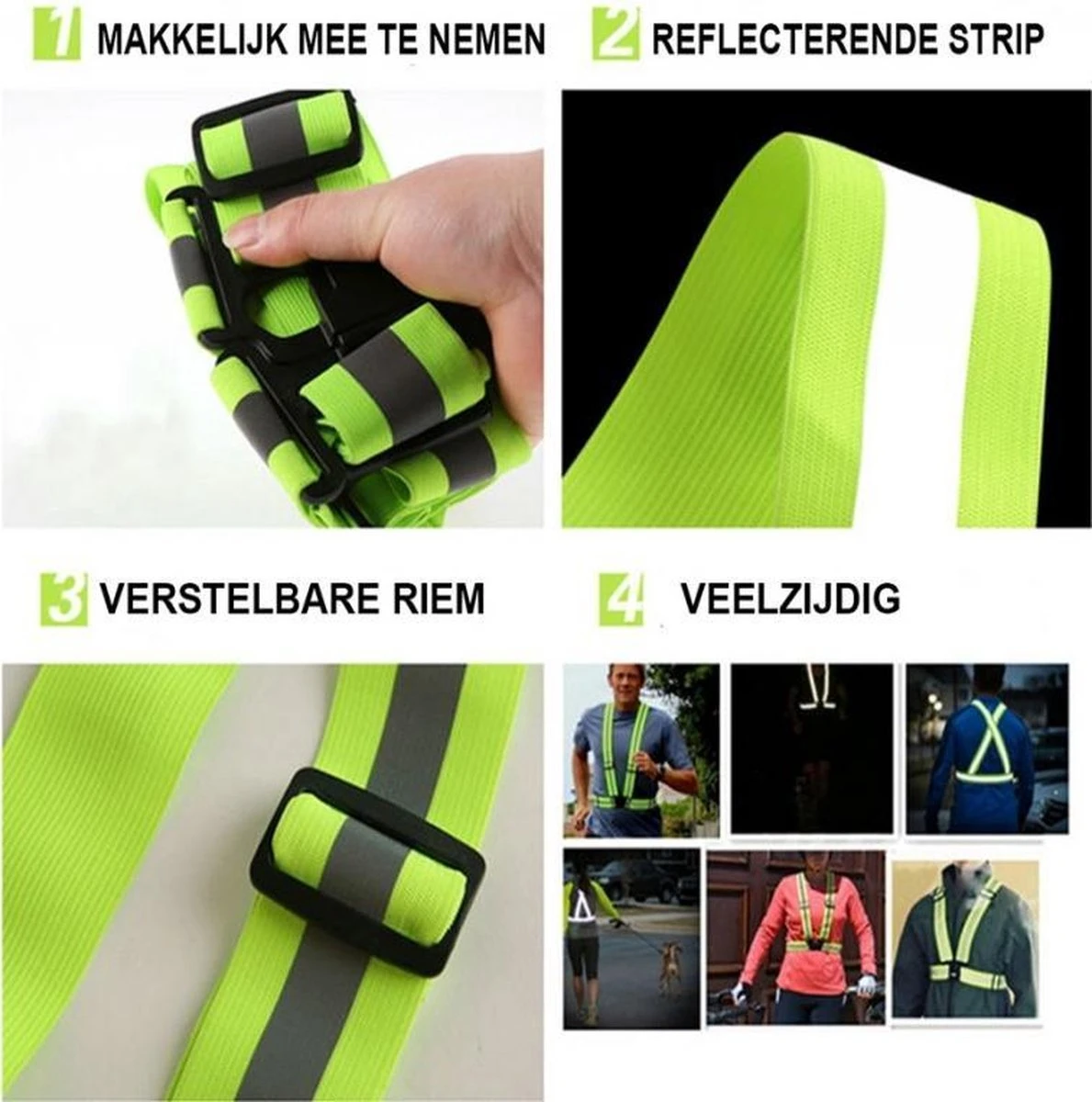 Veiligheidsriem / Veiligheidshesje / Verkeersvest | S, M Tot XL Verstelbaar Reflecterend | Unisex , Band Cross Belt Vest - Elastische Kruisgordel Fietsen Hardlopen Sporten 3 Veiligheidsriem / Veiligheidshesje / Verkeersvest | S, M Tot XL Verstelbaar Reflecterend | Unisex , Band Cross Belt Vest - Elastische Kruisgordel Fietsen Hardlopen Sporten - Afbeelding 3