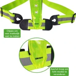 Tunturi Hardloop Verlichting Vest - Borstlamp - Verstelbaar - Hardloopvest - Reflecterend - Veiligheidsvesje - Led -Merkloos Verkoop 1189x1200 5
