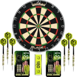 Winmau Blade 6 - Dartbord - 2 Sets - Dartpijlen - Michael Van Gerwen - Darts - Dart Flights - Dart Shafts - Cadeau