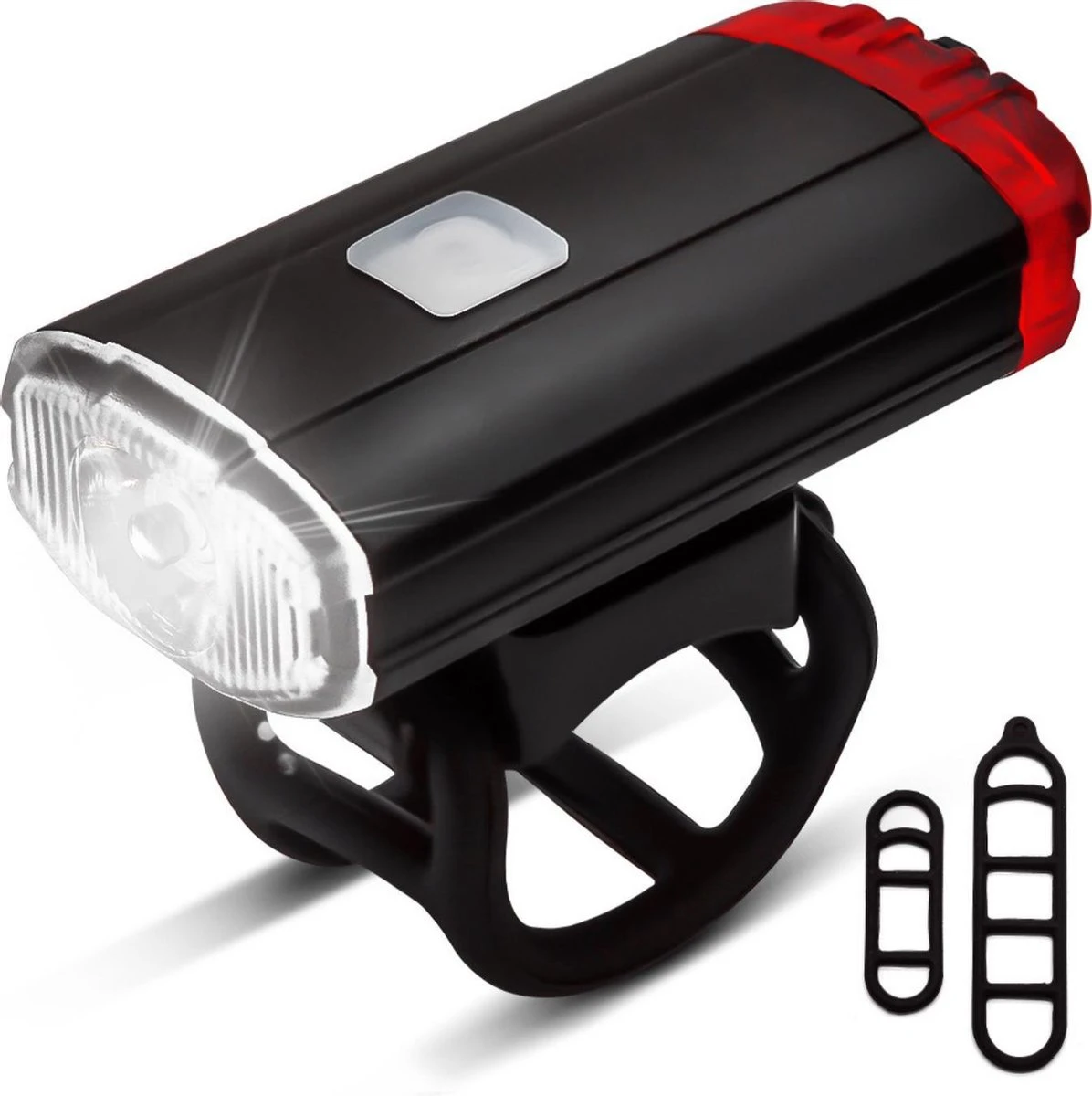 TIKKENS® LED Fietsverlichting Helmlamp - Helm - Voorlicht & Achterlicht - USB Oplaadbaar - Zwart - Voor En Achter - Waterdicht - Fietslampjes 2 TIKKENS® LED Fietsverlichting Helmlamp - Helm - Voorlicht & Achterlicht - USB Oplaadbaar - Zwart - Voor En Achter - Waterdicht - Fietslampjes - Afbeelding 2