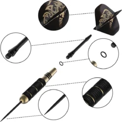 DOGMA Dartpijlen - 23 & 24 Gram Darts - Premium Brass Dartspijlen Set - 6 Steeltip Dartpijltjes - Extra Dart Flights & Dart Shafts -Merkloos Verkoop 1196x1200 23
