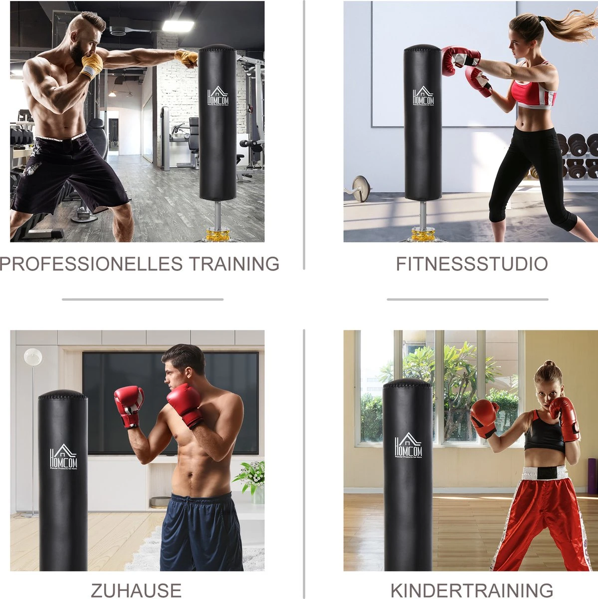 HOMCOM Bokszak Veersockel Vrijstaand Bokstraining Volwassenen Zwart A91-122 7 HOMCOM Bokszak Veersockel Vrijstaand Bokstraining Volwassenen Zwart A91-122 - Afbeelding 7