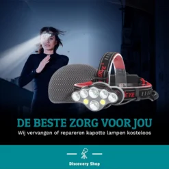 Ultrakrachtige Militaire Hoofdlamp USB Oplaadbaar - Met 8 LED Koplampen - 18000 Lumen - 500 Meter Bereik - Verstelbaar - INCLUSIEF Hardcase Opbergtas -Merkloos Verkoop 1199x1200 8