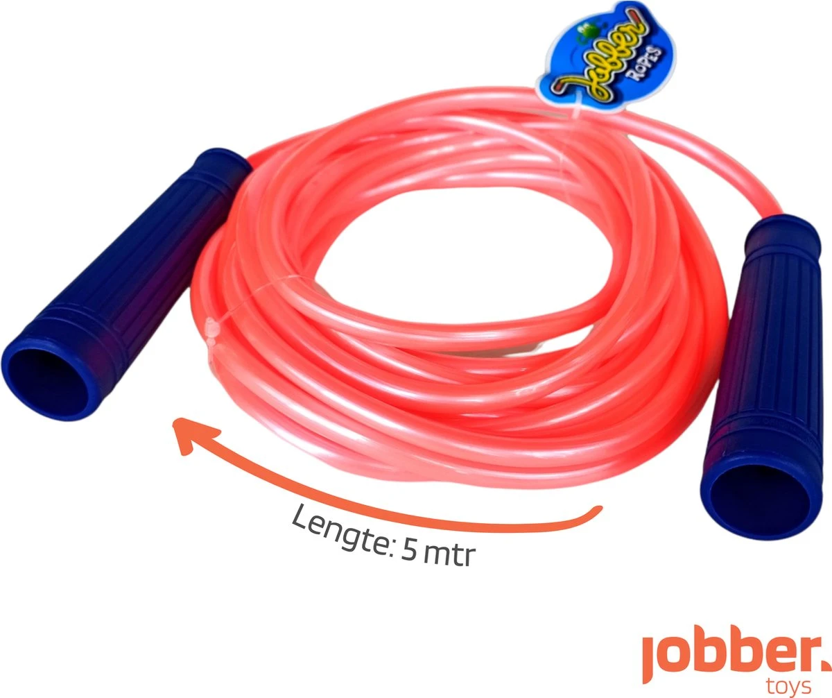 Jobber - Lang Springtouw - Buitenspelen - Kinderen - 5 Meter - Roze 3 Jobber - Lang Springtouw - Buitenspelen - Kinderen - 5 Meter - Roze - Afbeelding 3